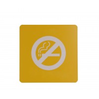 FixtureDisplays® 4.7 x4.7 Inch NO SMOKING Sign Sticker Business Store Window Decal 20825-No Smoking-YELLOW